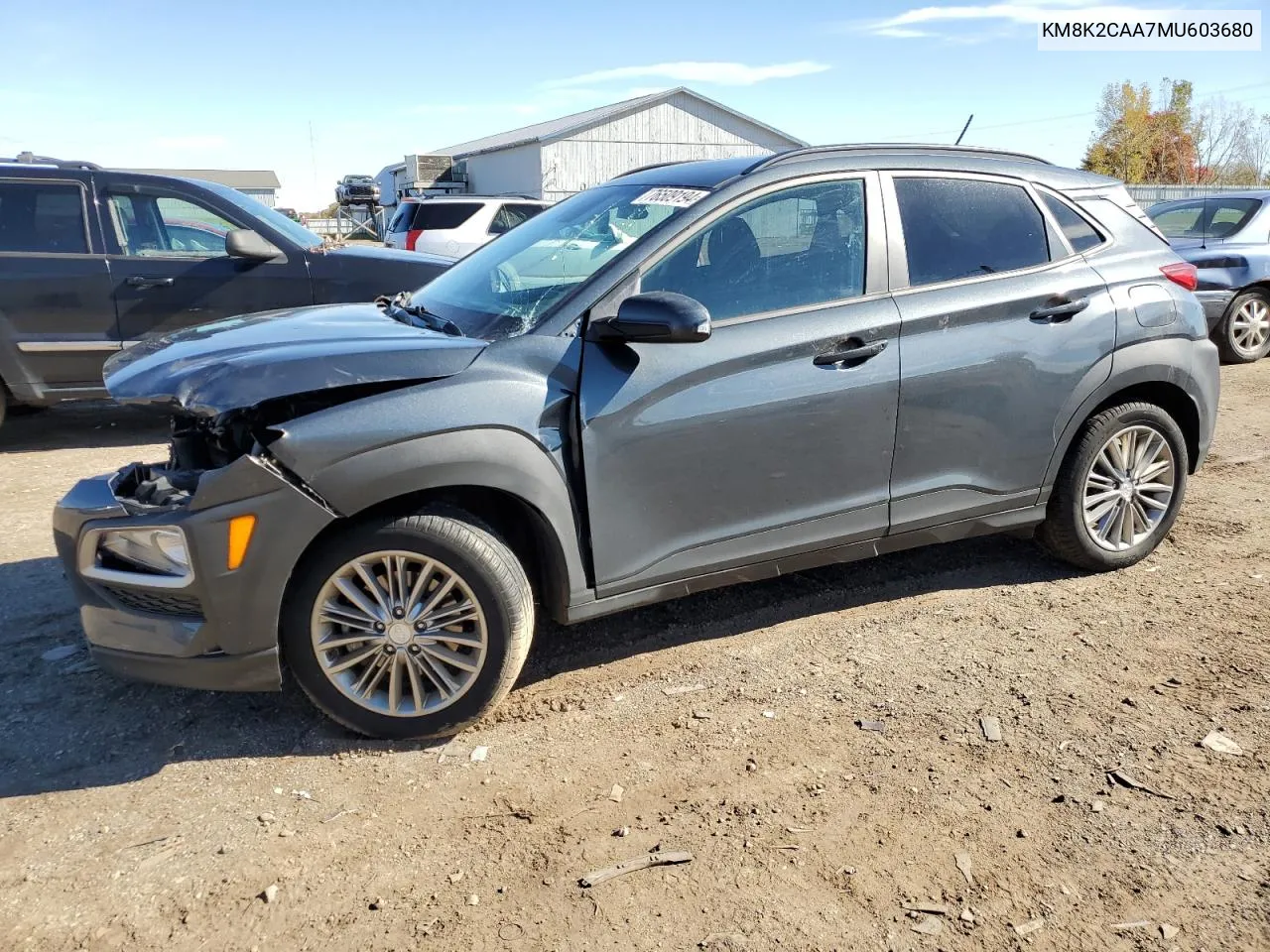 2021 Hyundai Kona Sel VIN: KM8K2CAA7MU603680 Lot: 76509194