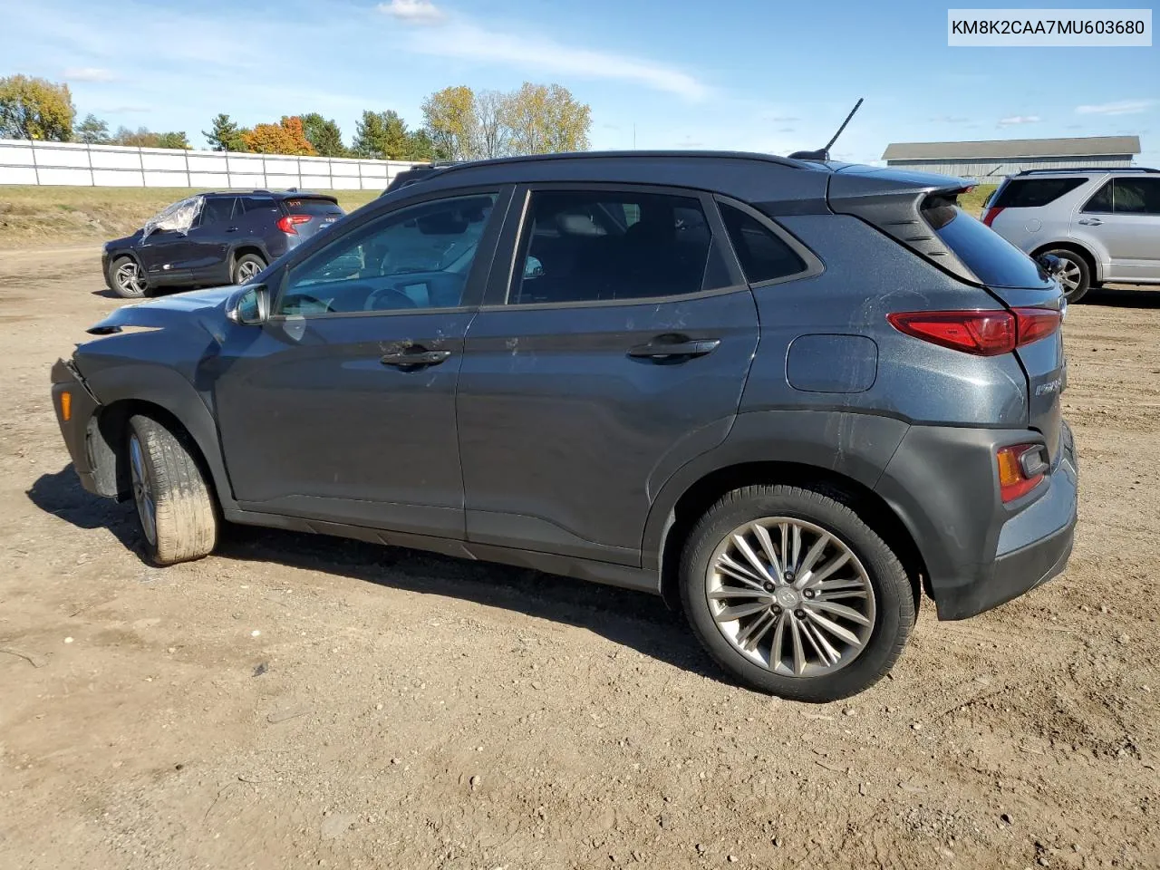 2021 Hyundai Kona Sel VIN: KM8K2CAA7MU603680 Lot: 76509194