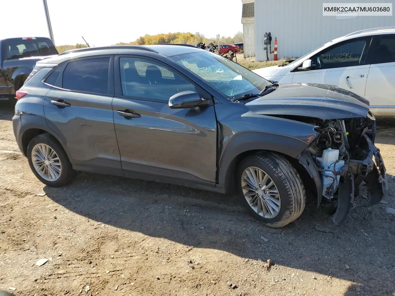 2021 Hyundai Kona Sel VIN: KM8K2CAA7MU603680 Lot: 76509194