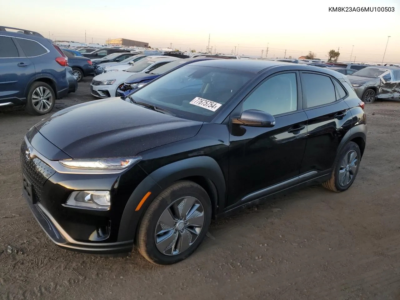 2021 Hyundai Kona Sel VIN: KM8K23AG6MU100503 Lot: 77675754