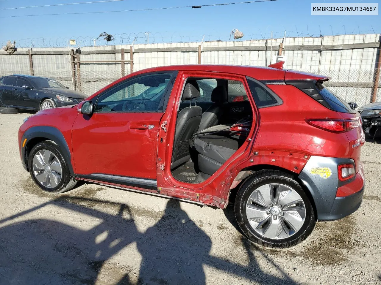 KM8K33AG7MU134687 2021 Hyundai Kona Limited