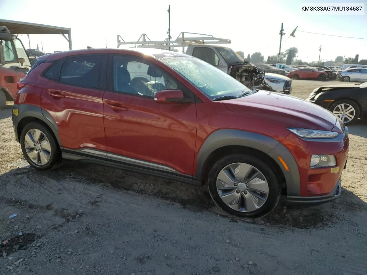 2021 Hyundai Kona Limited VIN: KM8K33AG7MU134687 Lot: 77781894