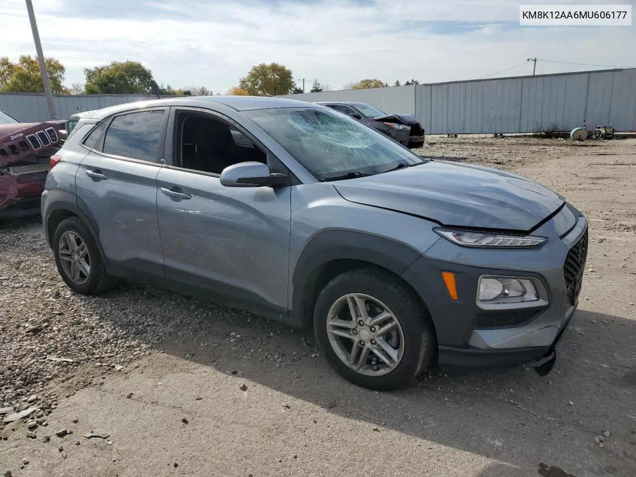 2021 Hyundai Kona Se VIN: KM8K12AA6MU606177 Lot: 78181274