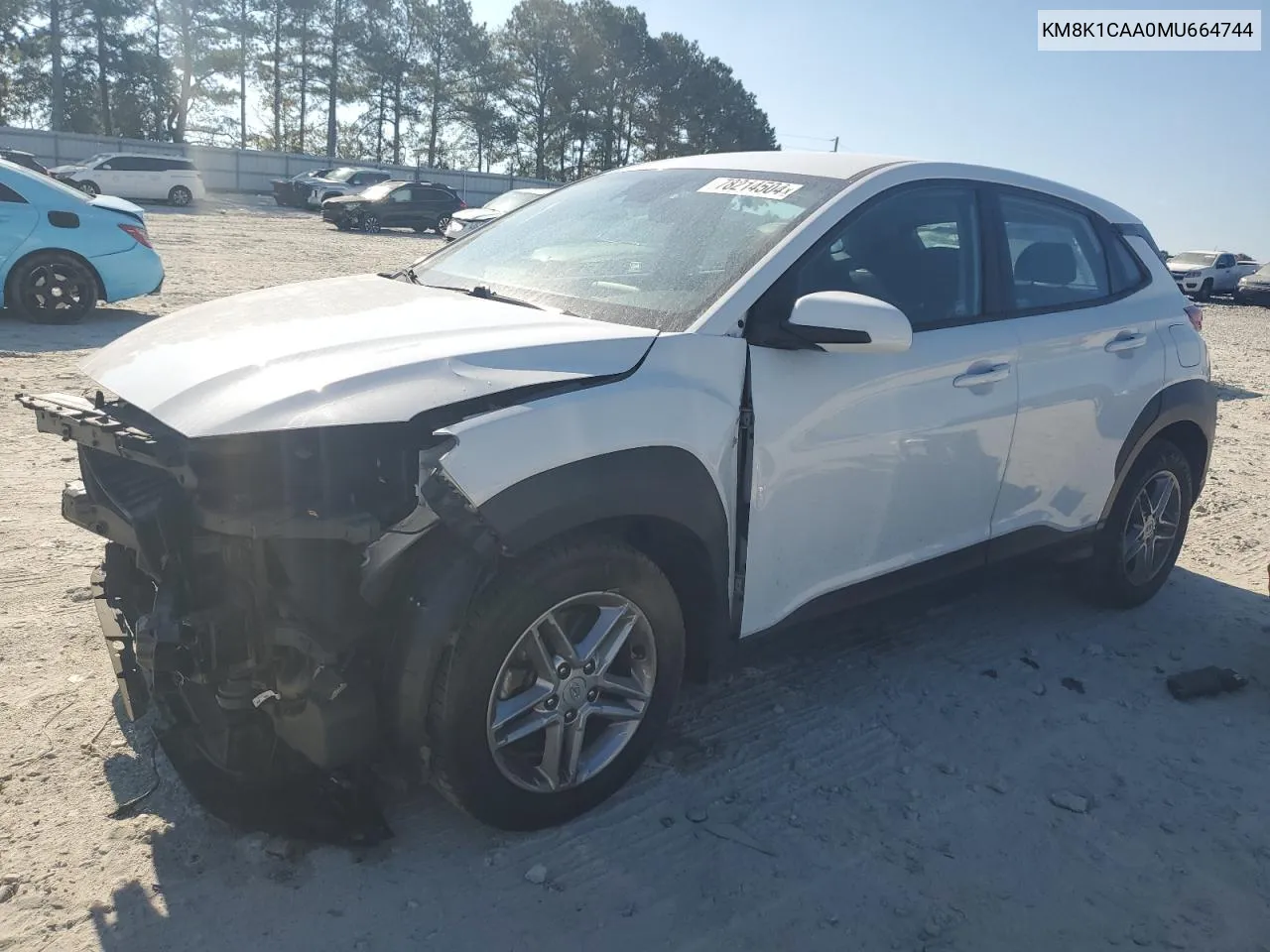 2021 Hyundai Kona Se VIN: KM8K1CAA0MU664744 Lot: 78214504