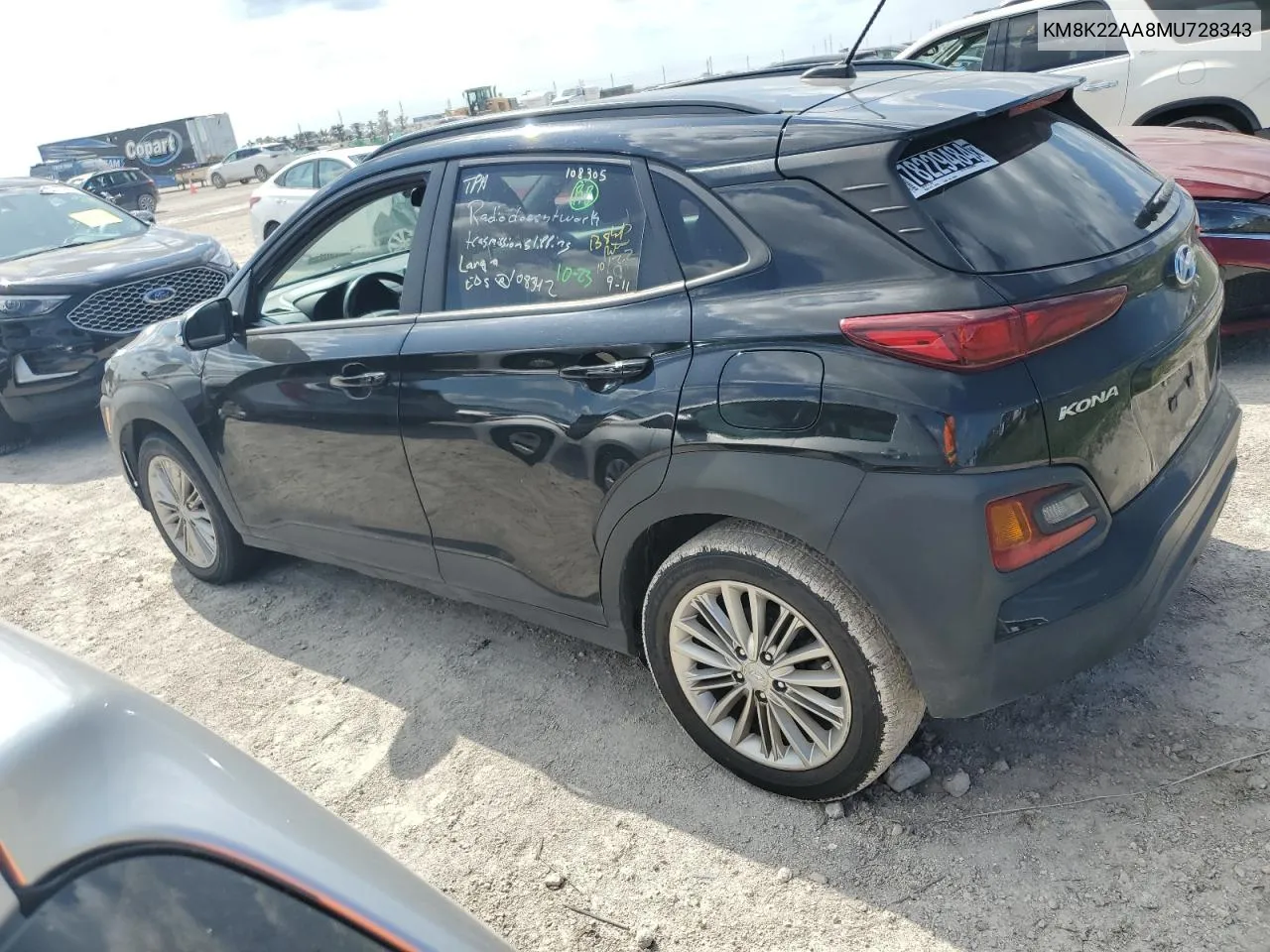 2021 Hyundai Kona Sel VIN: KM8K22AA8MU728343 Lot: 78229484