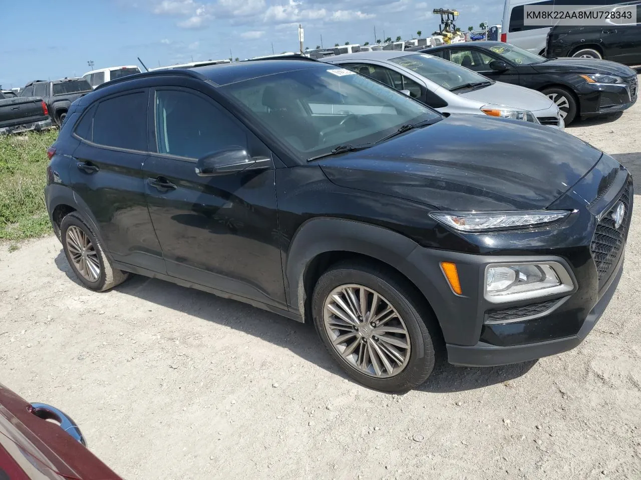 2021 Hyundai Kona Sel VIN: KM8K22AA8MU728343 Lot: 78229484