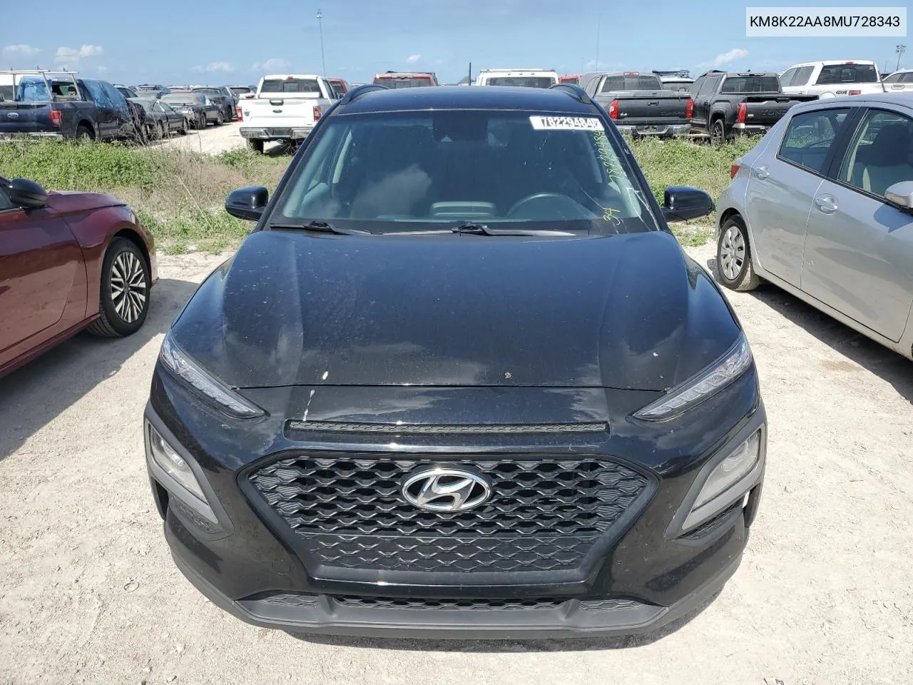 2021 Hyundai Kona Sel VIN: KM8K22AA8MU728343 Lot: 78229484