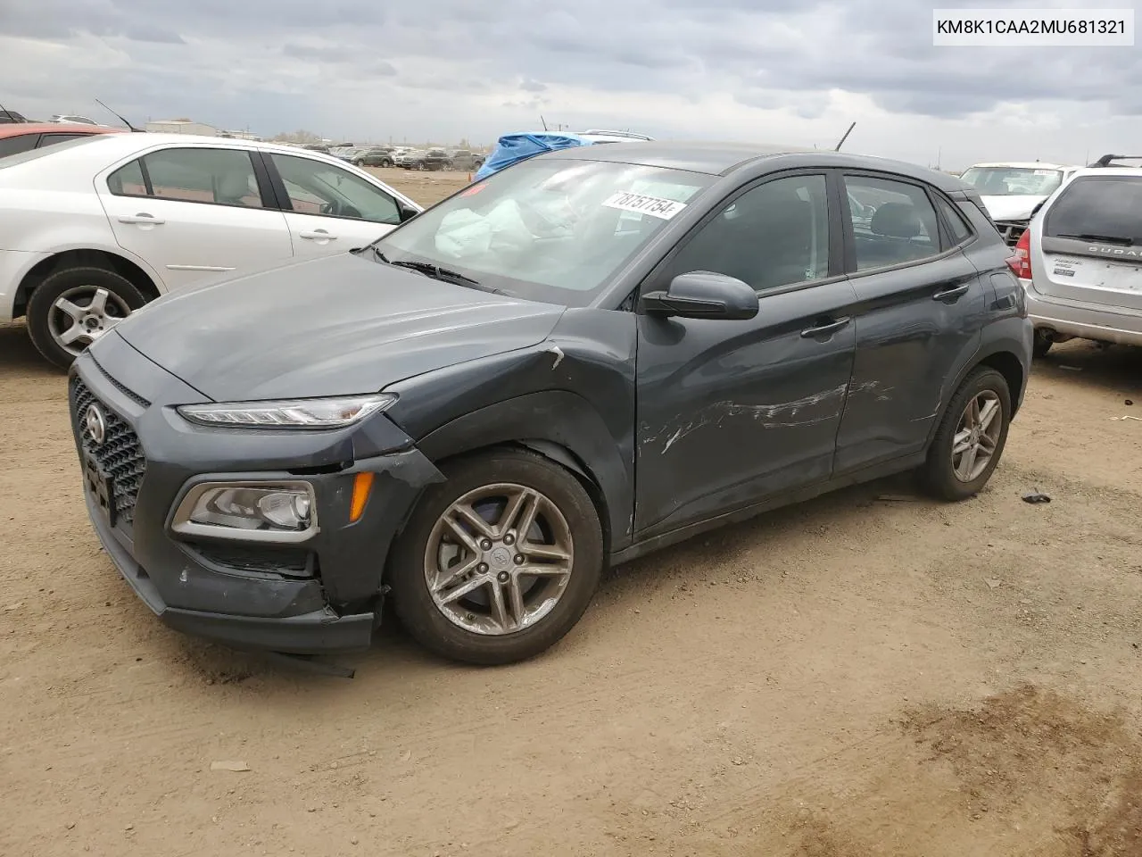 2021 Hyundai Kona Se VIN: KM8K1CAA2MU681321 Lot: 78757754