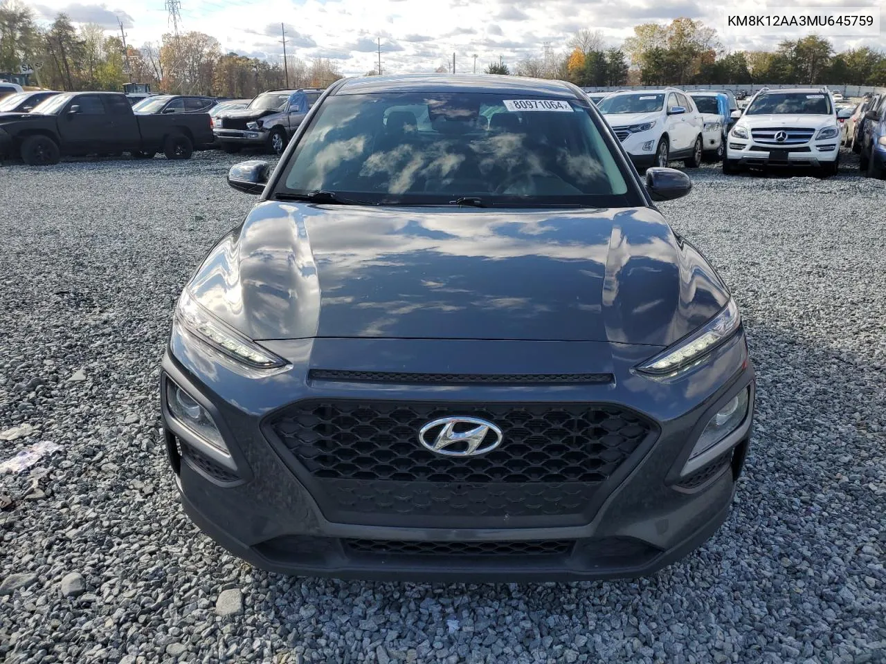 2021 Hyundai Kona Se VIN: KM8K12AA3MU645759 Lot: 80971064