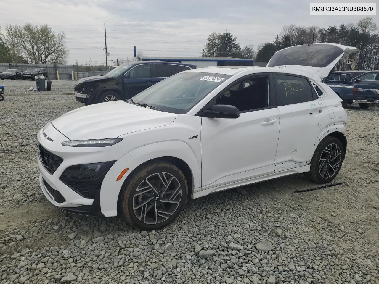 2022 Hyundai Kona N Line VIN: KM8K33A33NU888670 Lot: 47774464