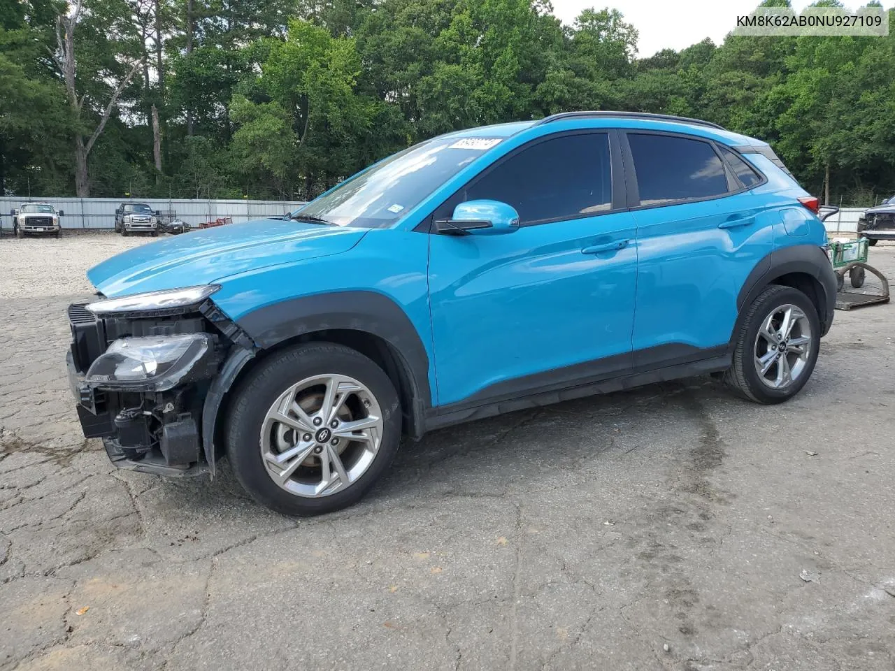 2022 Hyundai Kona Sel VIN: KM8K62AB0NU927109 Lot: 58493774