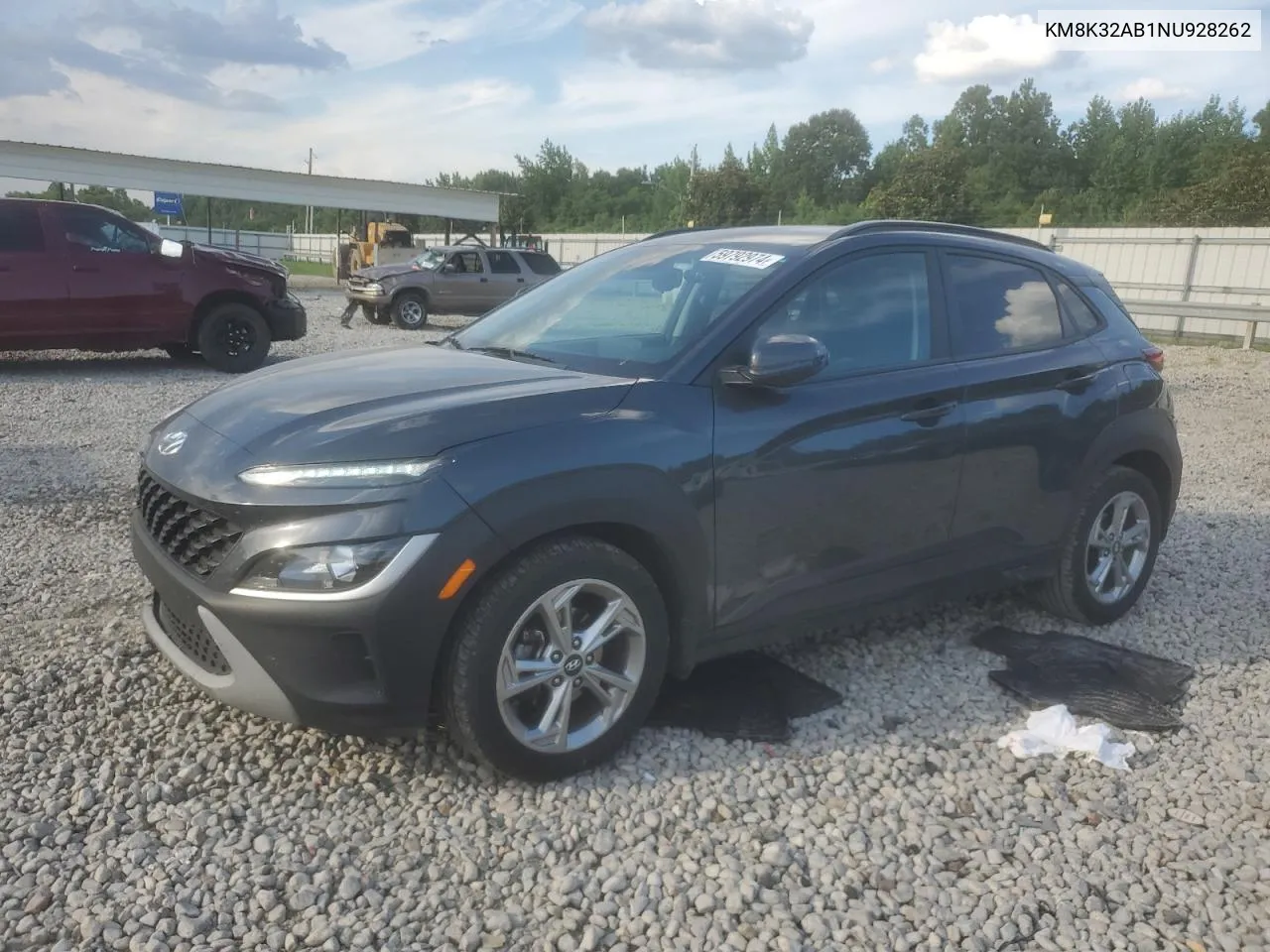 2022 Hyundai Kona Sel VIN: KM8K32AB1NU928262 Lot: 59792974