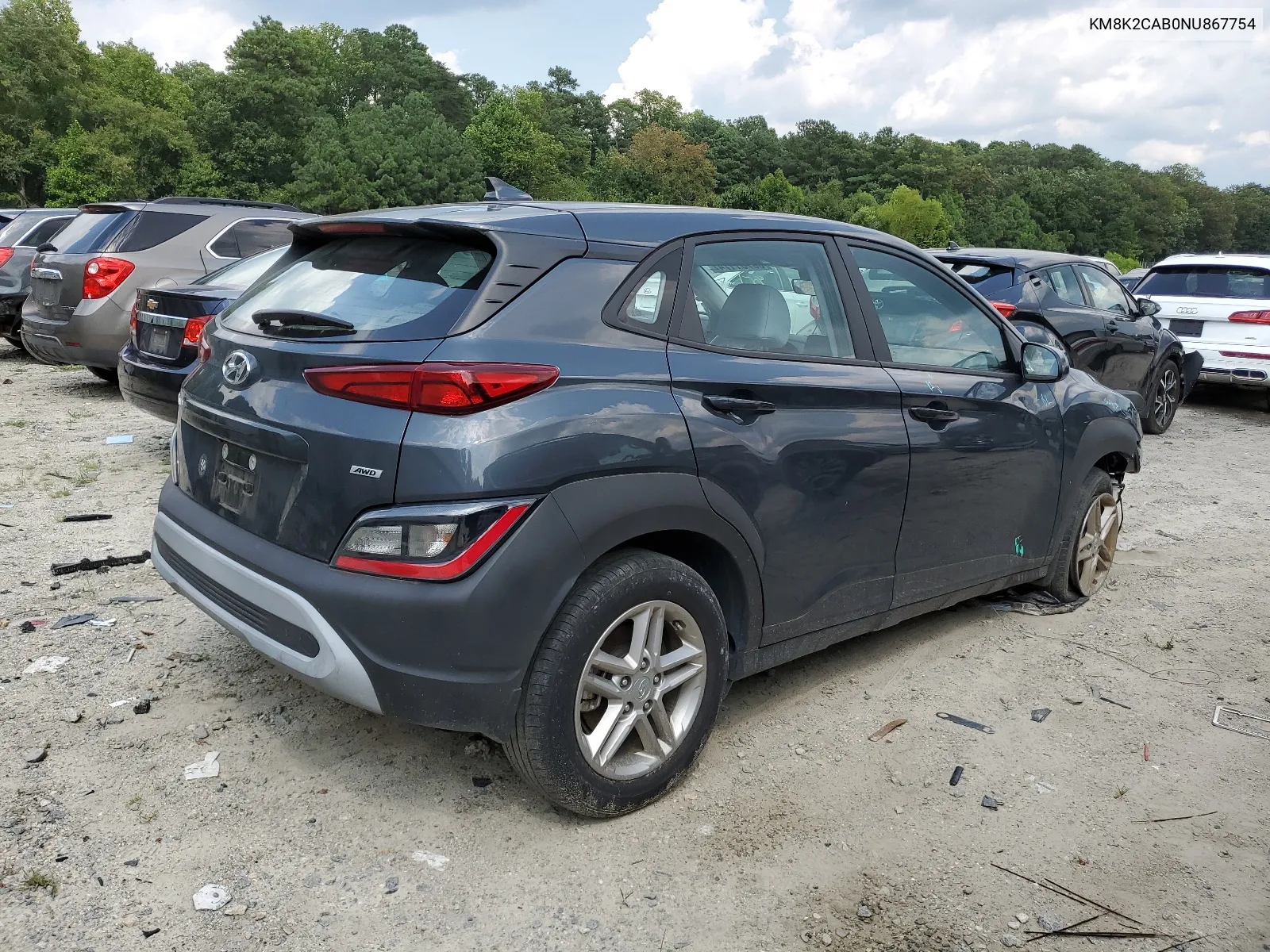 2022 Hyundai Kona Sel VIN: KM8K2CAB0NU867754 Lot: 65731174