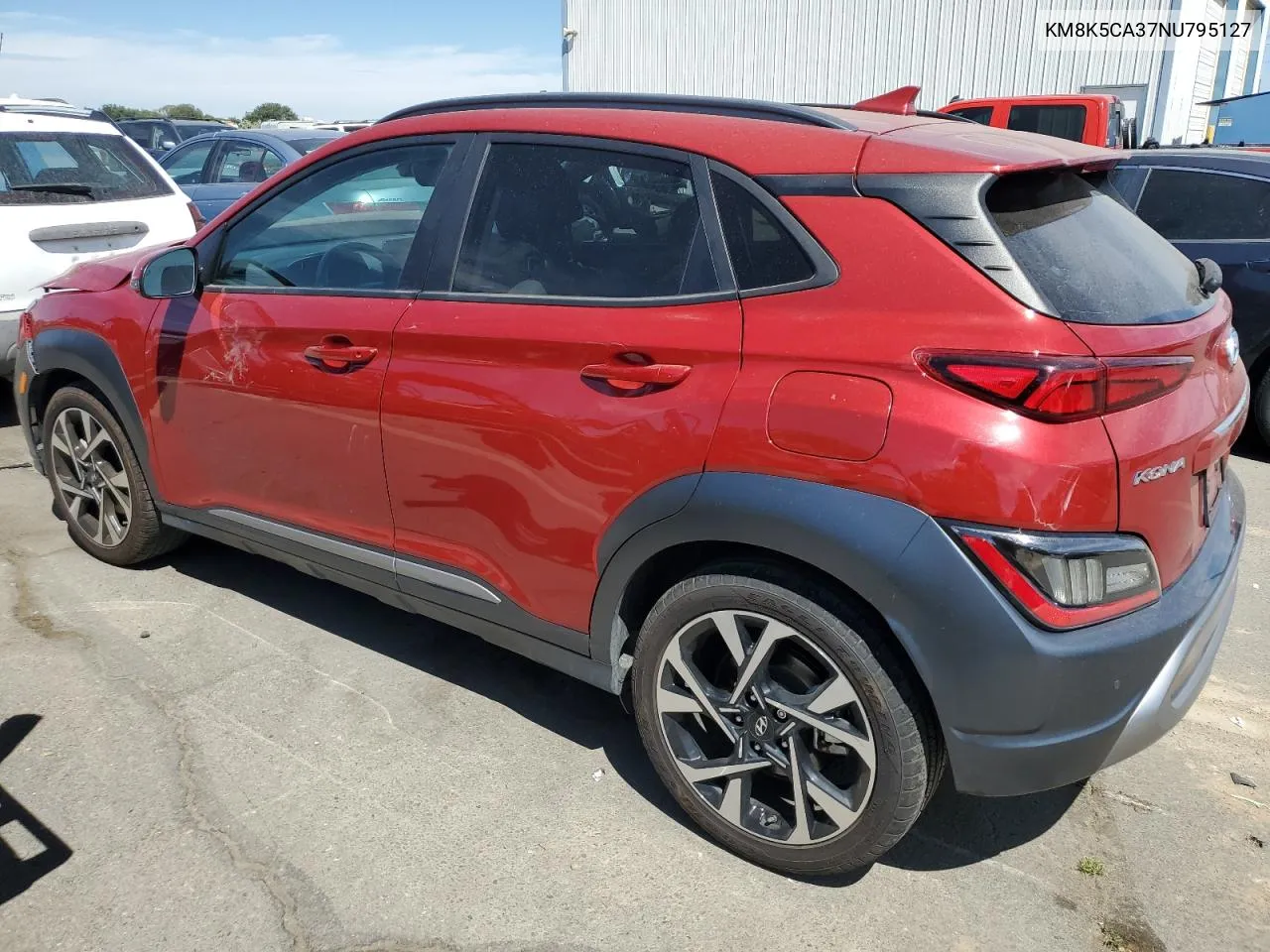 2022 Hyundai Kona Limited VIN: KM8K5CA37NU795127 Lot: 68294304