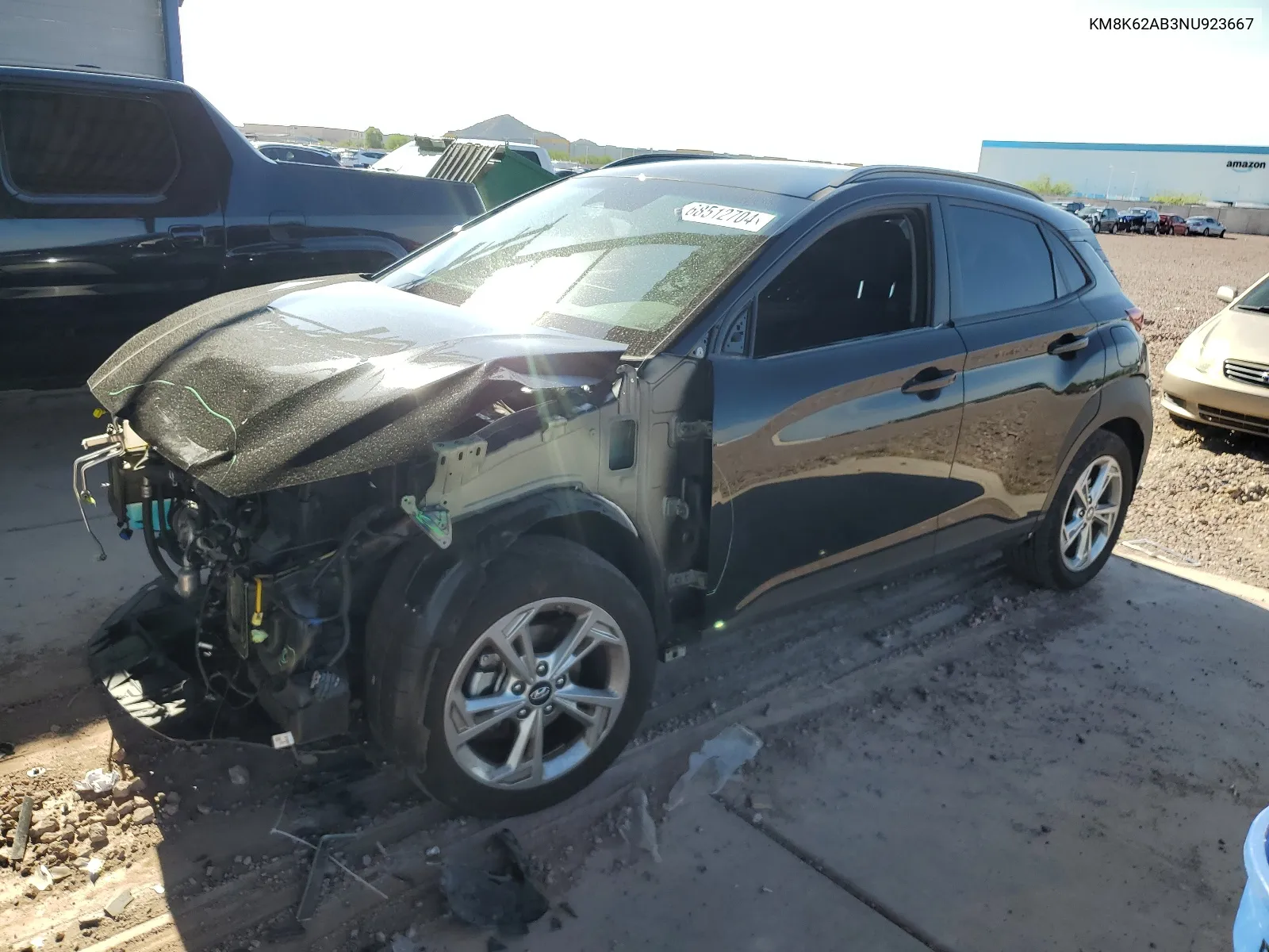 2022 Hyundai Kona Sel VIN: KM8K62AB3NU923667 Lot: 68512704