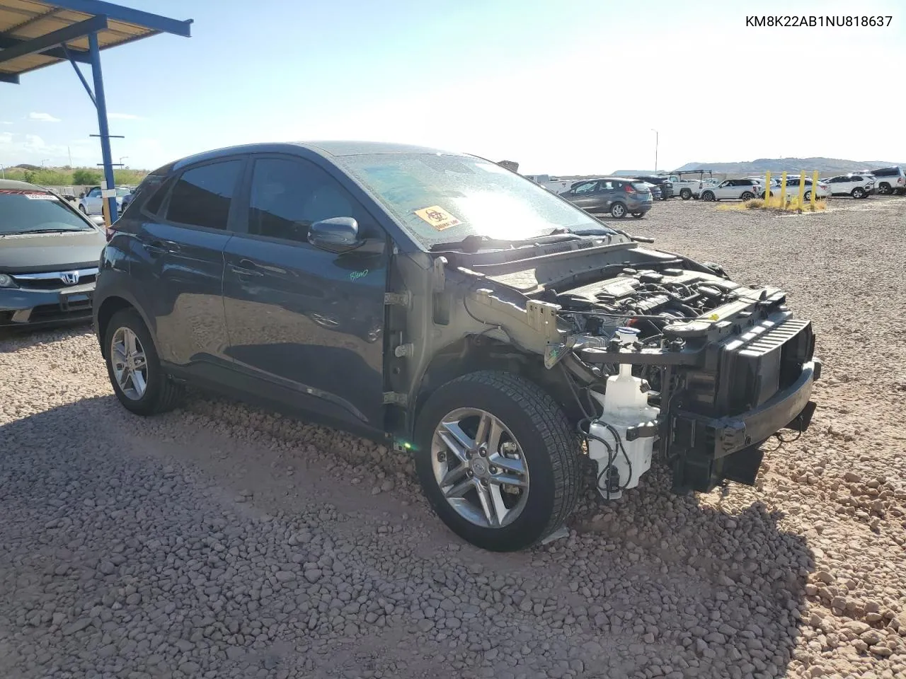 2022 Hyundai Kona Sel VIN: KM8K22AB1NU818637 Lot: 69022724