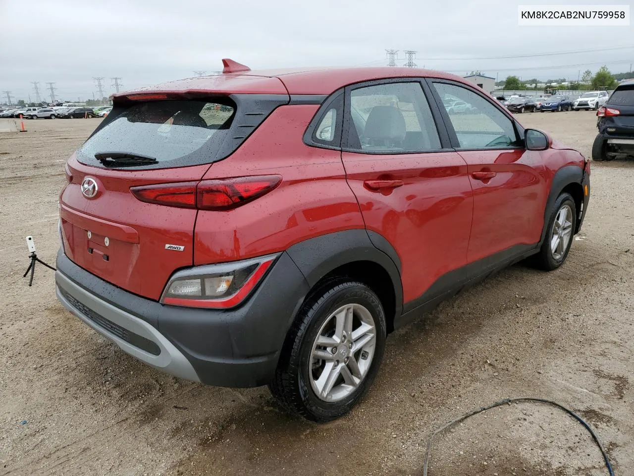 2022 Hyundai Kona Sel VIN: KM8K2CAB2NU759958 Lot: 69162754