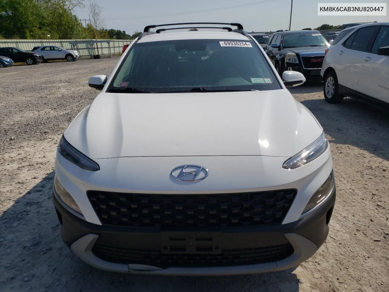 2022 Hyundai Kona Sel VIN: KM8K6CAB3NU820447 Lot: 69930254