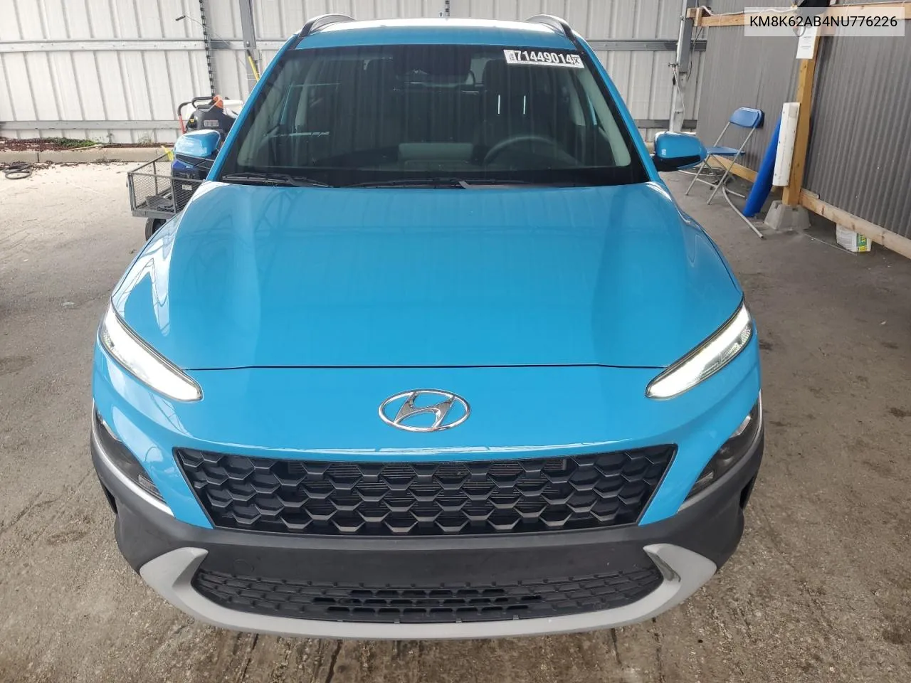 2022 Hyundai Kona Sel VIN: KM8K62AB4NU776226 Lot: 71449014