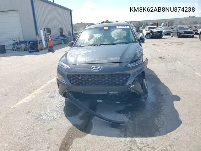 2022 Hyundai Kona Sel VIN: KM8K62AB8NU874238 Lot: 71769964