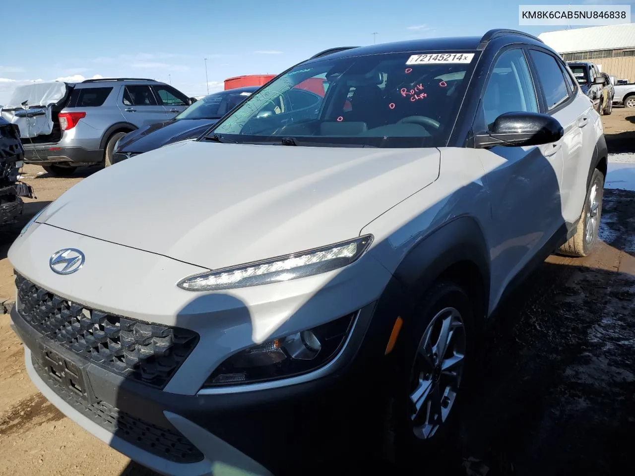 2022 Hyundai Kona Sel VIN: KM8K6CAB5NU846838 Lot: 72145214