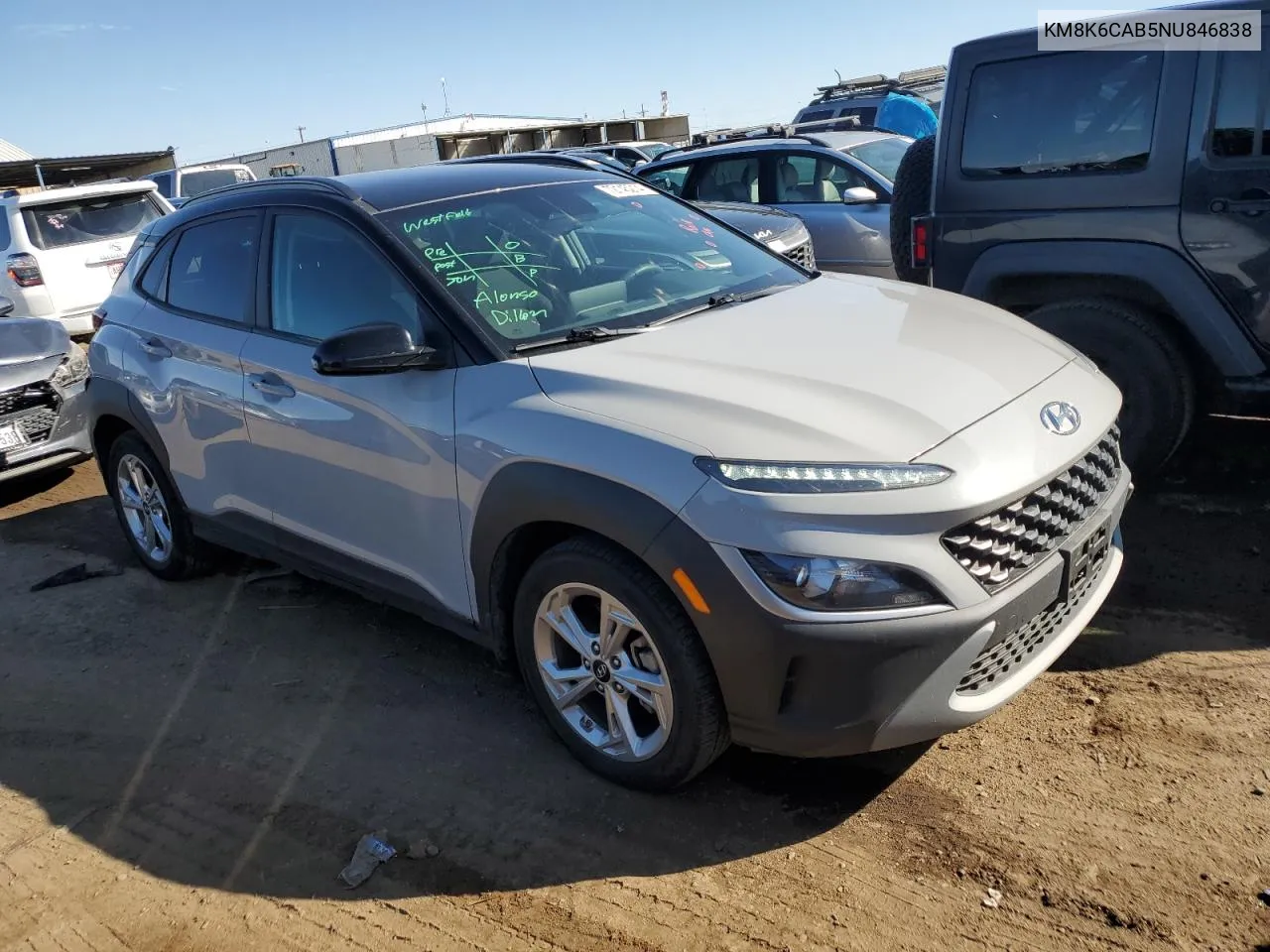 2022 Hyundai Kona Sel VIN: KM8K6CAB5NU846838 Lot: 72145214