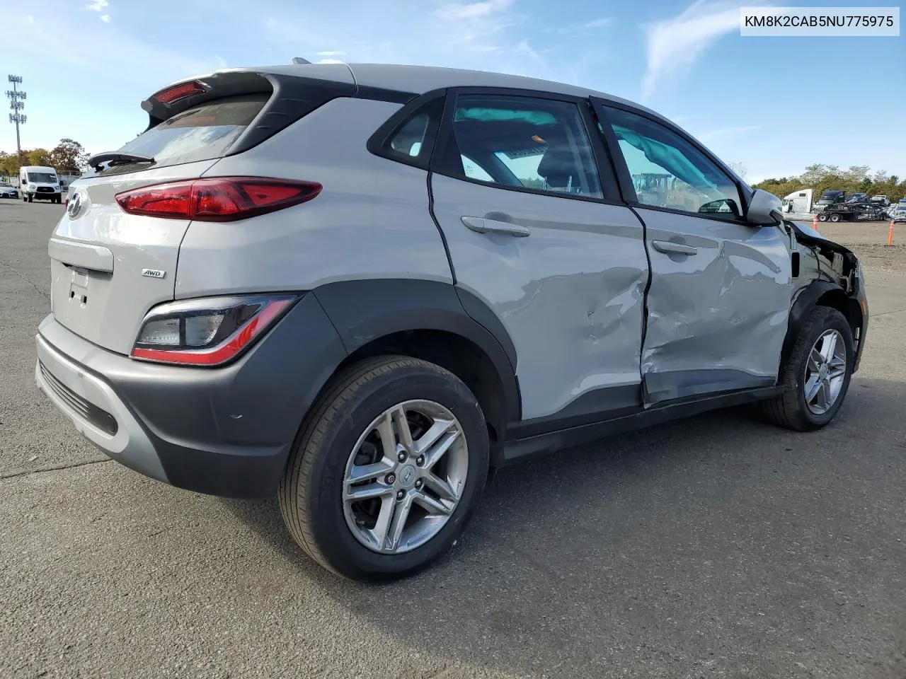 2022 Hyundai Kona Sel VIN: KM8K2CAB5NU775975 Lot: 72792024