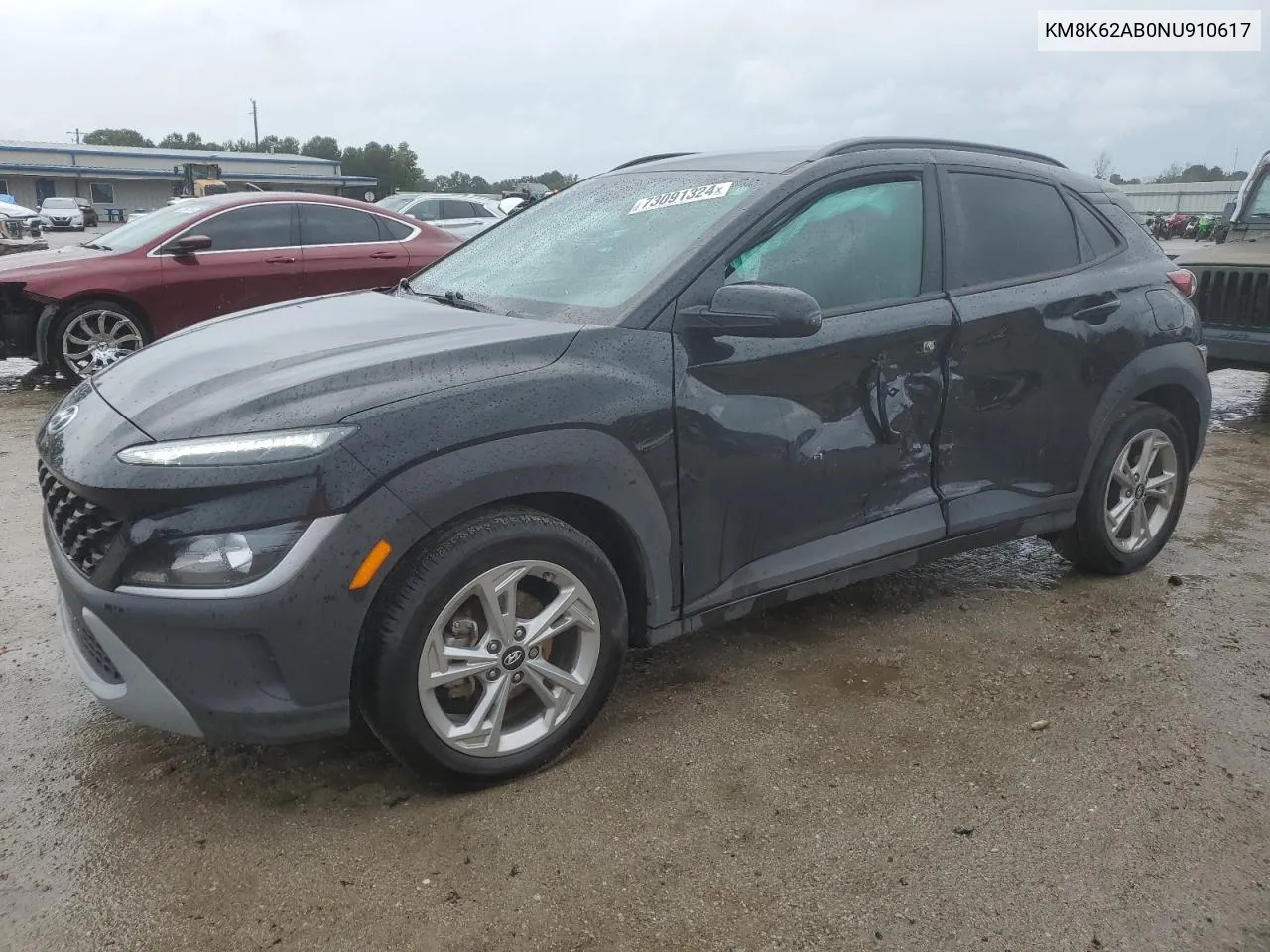 2022 Hyundai Kona Sel VIN: KM8K62AB0NU910617 Lot: 73091324