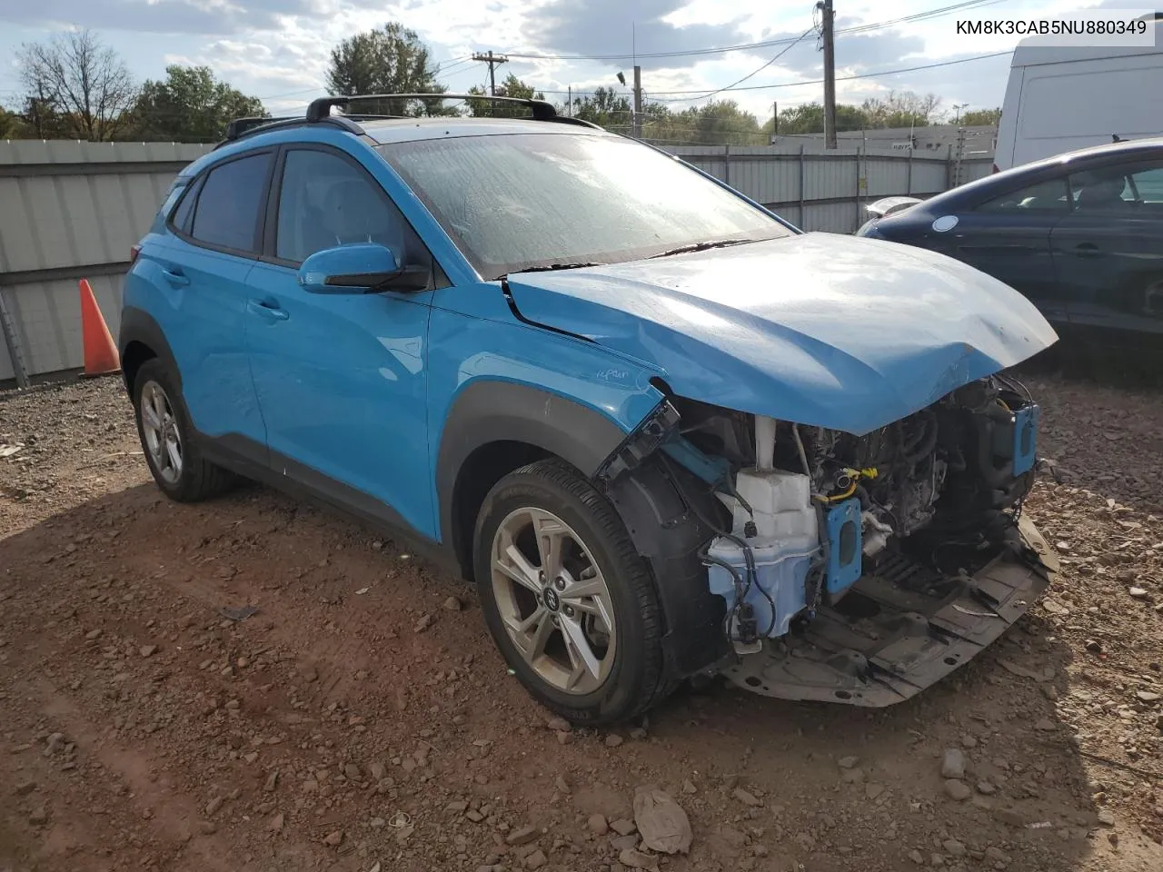 2022 Hyundai Kona Sel VIN: KM8K3CAB5NU880349 Lot: 73240674