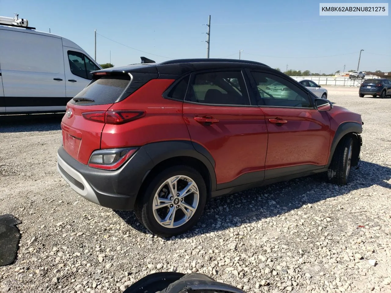 2022 Hyundai Kona Sel VIN: KM8K62AB2NU821275 Lot: 73295854