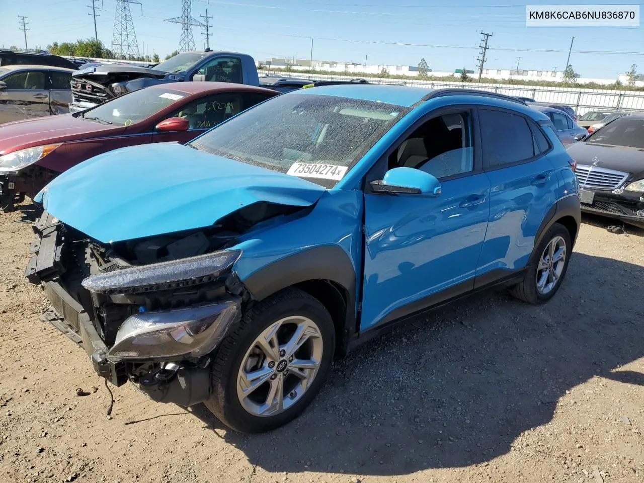 2022 Hyundai Kona Sel VIN: KM8K6CAB6NU836870 Lot: 73504274