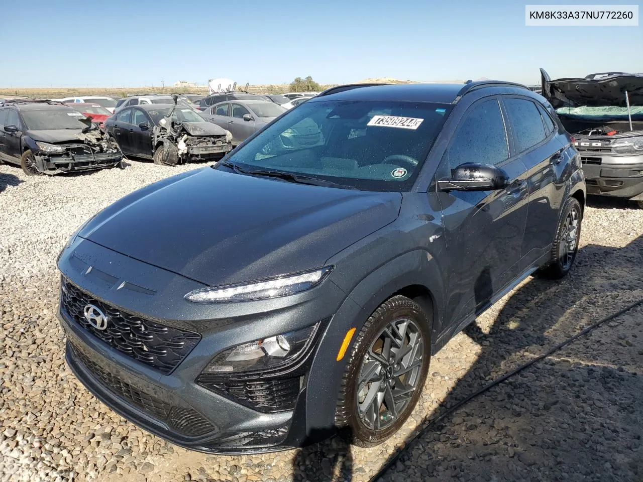 2022 Hyundai Kona N Line VIN: KM8K33A37NU772260 Lot: 73509244