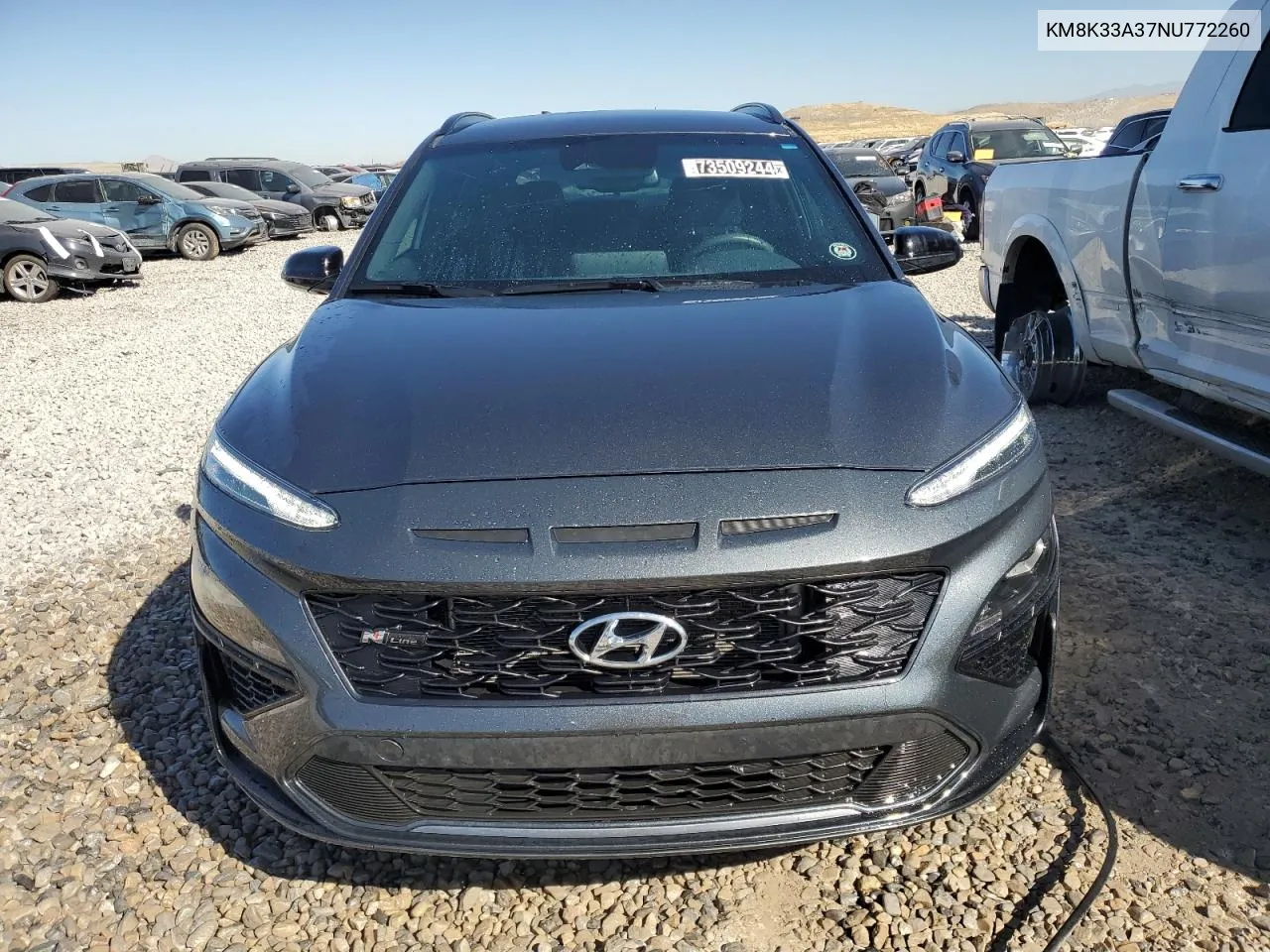 2022 Hyundai Kona N Line VIN: KM8K33A37NU772260 Lot: 73509244