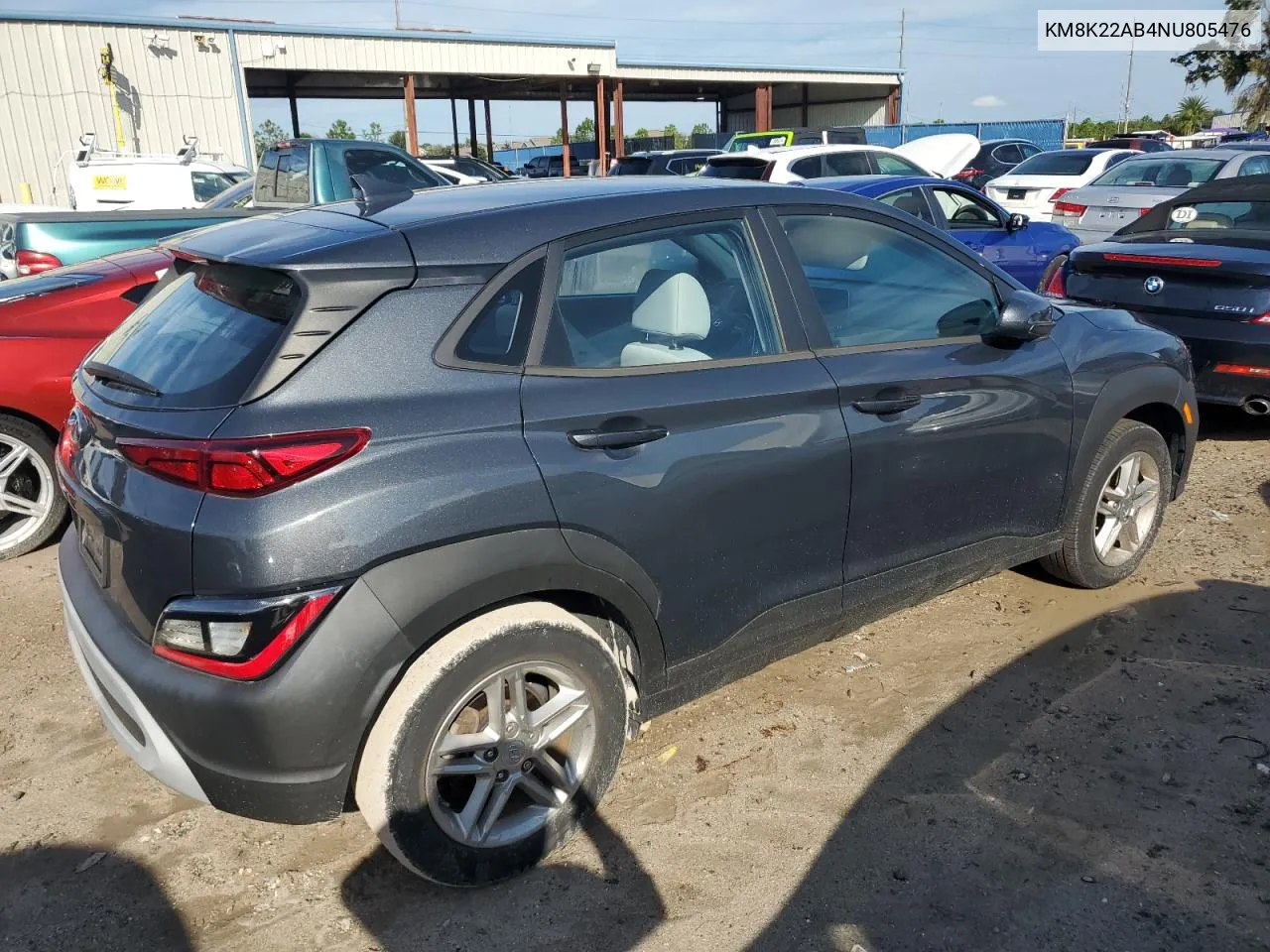 2022 Hyundai Kona Sel VIN: KM8K22AB4NU805476 Lot: 74182684