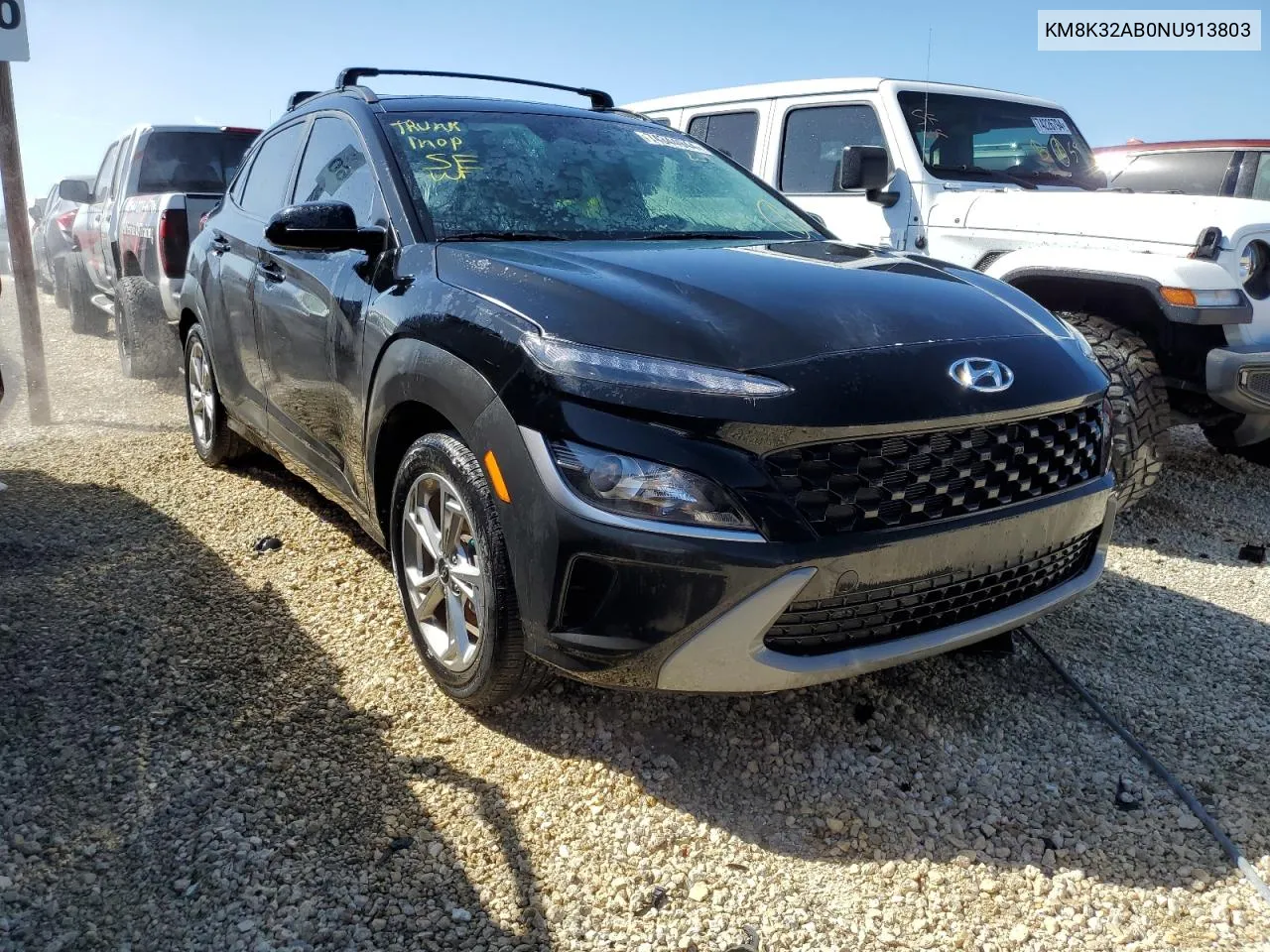 2022 Hyundai Kona Sel VIN: KM8K32AB0NU913803 Lot: 74344944