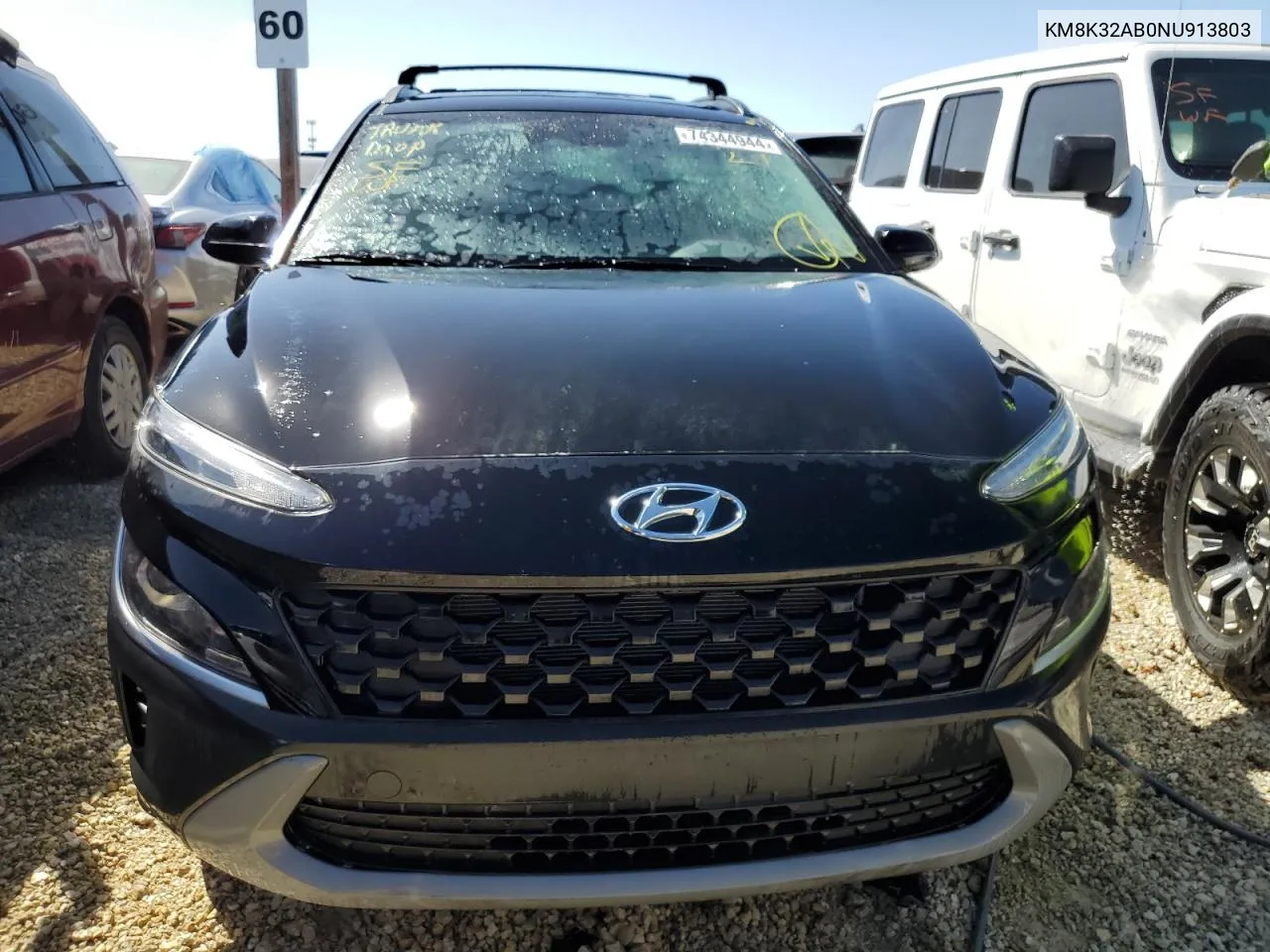 2022 Hyundai Kona Sel VIN: KM8K32AB0NU913803 Lot: 74344944