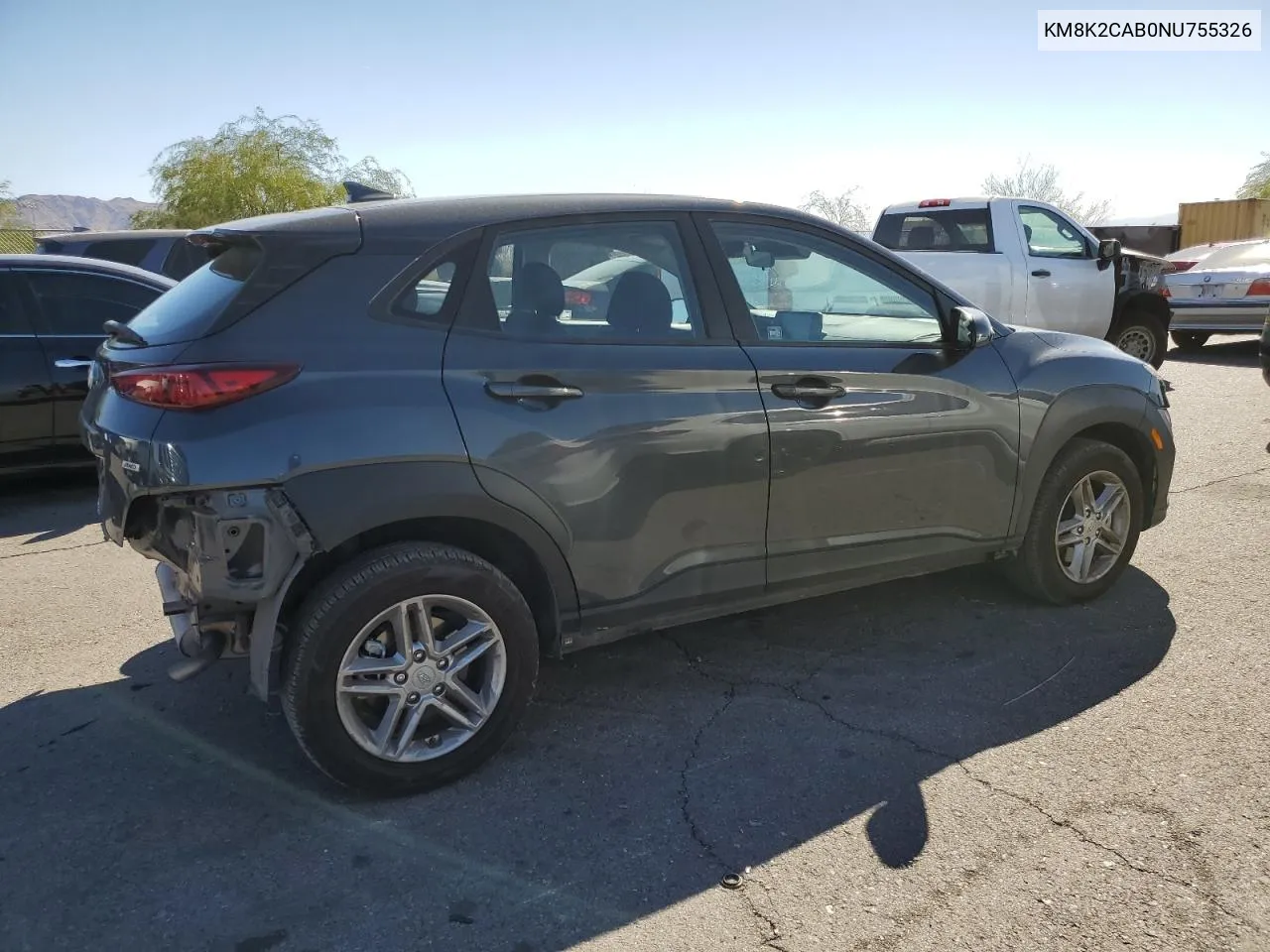 2022 Hyundai Kona Sel VIN: KM8K2CAB0NU755326 Lot: 74830954