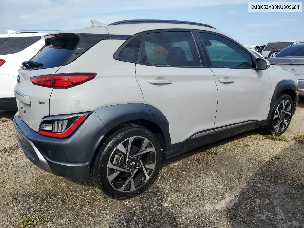 2022 Hyundai Kona Limited VIN: KM8K53A33NU805684 Lot: 74908984