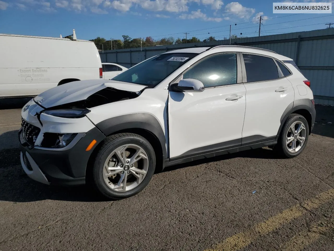 2022 Hyundai Kona Sel VIN: KM8K6CAB6NU832625 Lot: 75232284