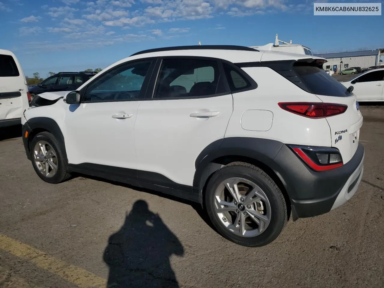 2022 Hyundai Kona Sel VIN: KM8K6CAB6NU832625 Lot: 75232284