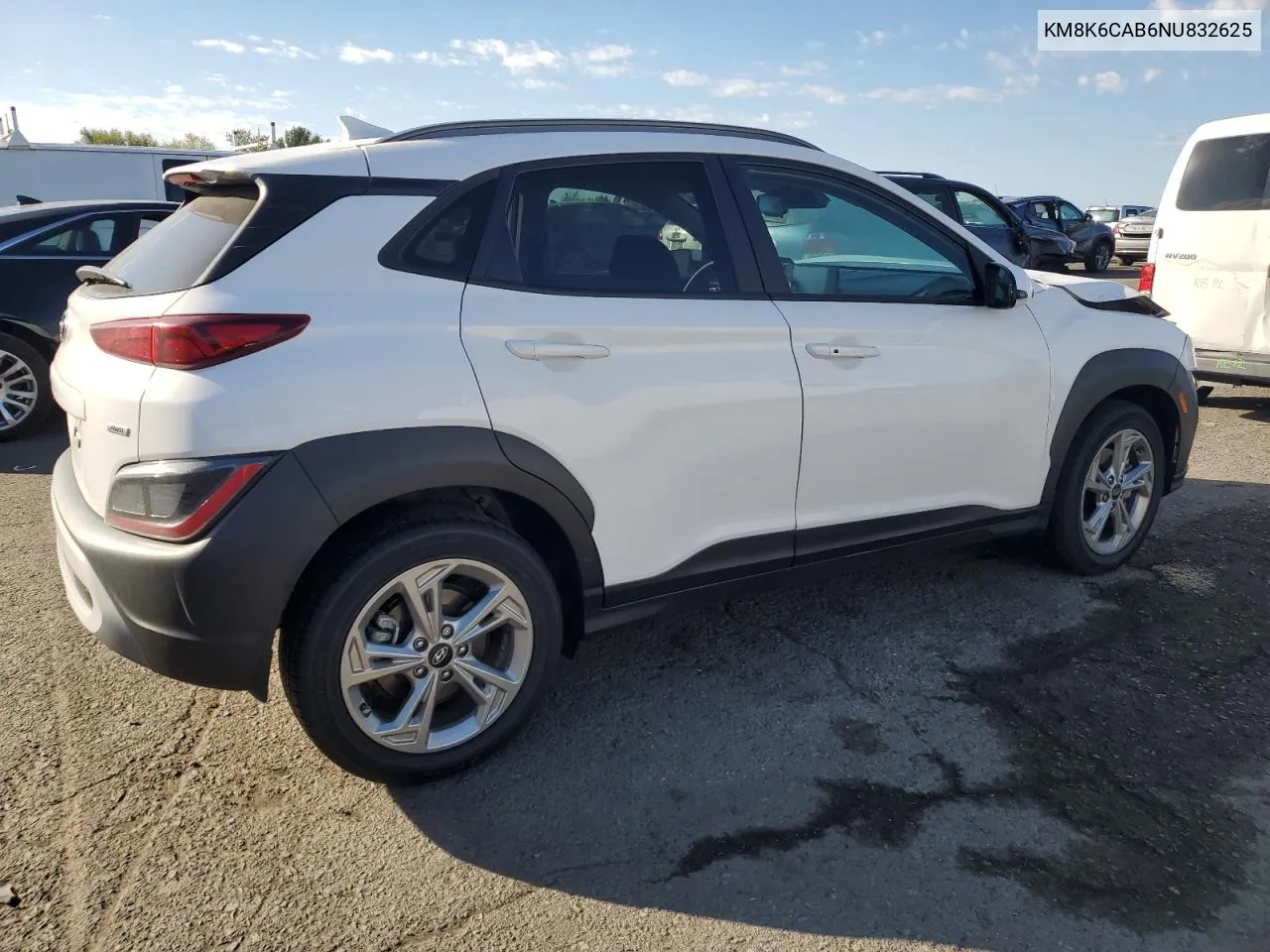 2022 Hyundai Kona Sel VIN: KM8K6CAB6NU832625 Lot: 75232284