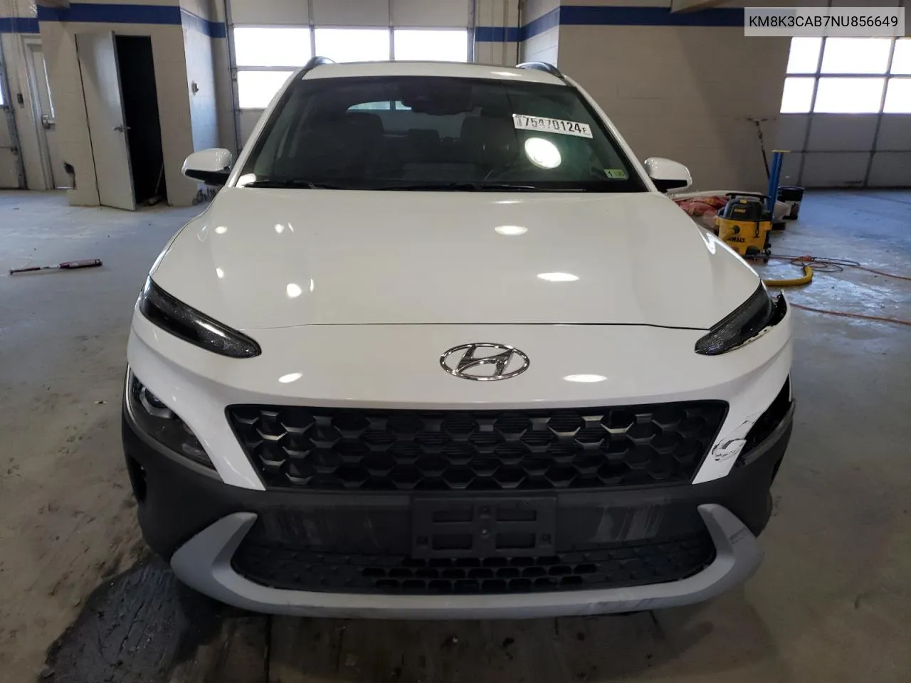 2022 Hyundai Kona Sel VIN: KM8K3CAB7NU856649 Lot: 75470124