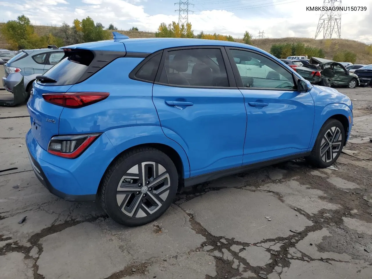 2022 Hyundai Kona Limited VIN: KM8K53AG9NU150739 Lot: 75516734