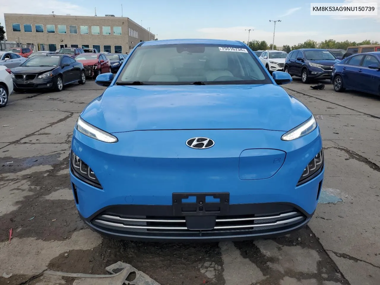 2022 Hyundai Kona Limited VIN: KM8K53AG9NU150739 Lot: 75516734