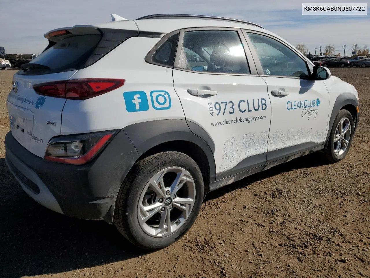 2022 Hyundai Kona Sel VIN: KM8K6CAB0NU807722 Lot: 76028904