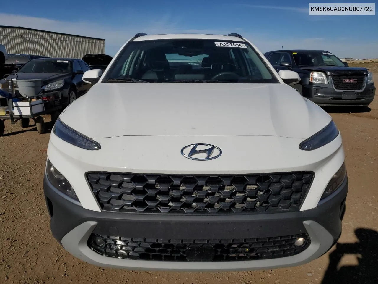 2022 Hyundai Kona Sel VIN: KM8K6CAB0NU807722 Lot: 76028904