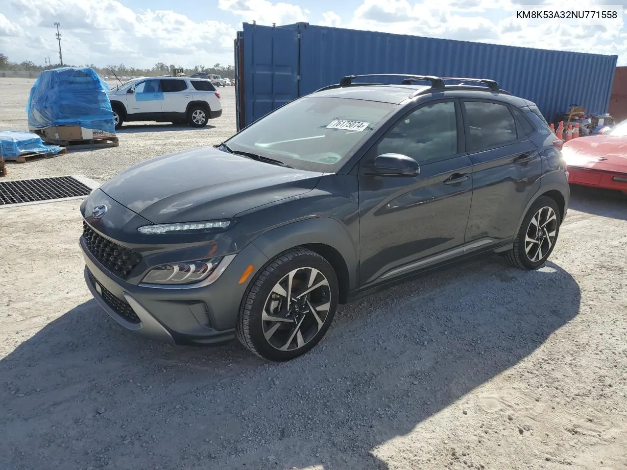 2022 Hyundai Kona Limited VIN: KM8K53A32NU771558 Lot: 76175074