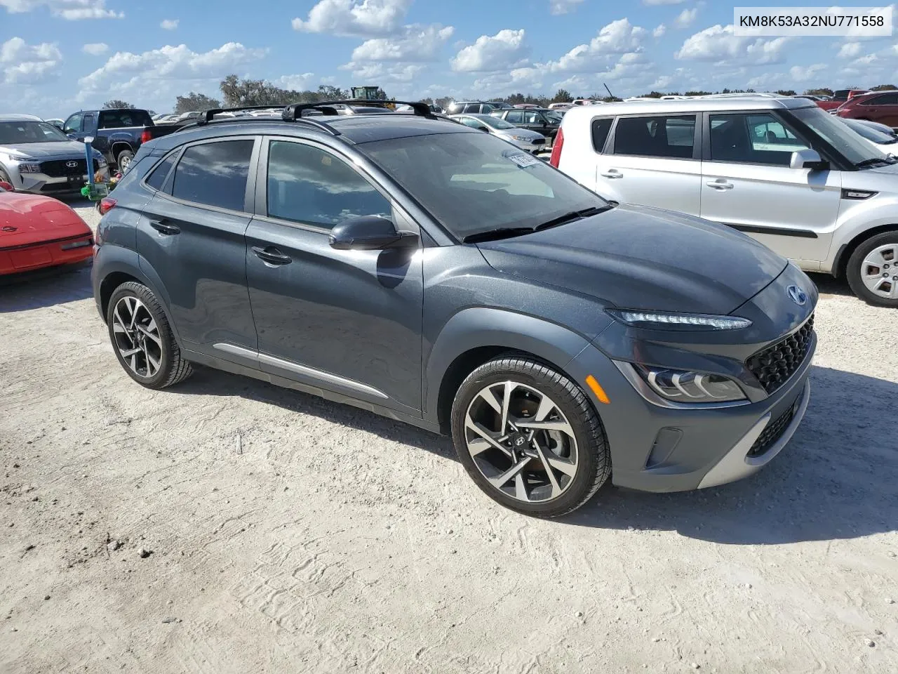 2022 Hyundai Kona Limited VIN: KM8K53A32NU771558 Lot: 76175074