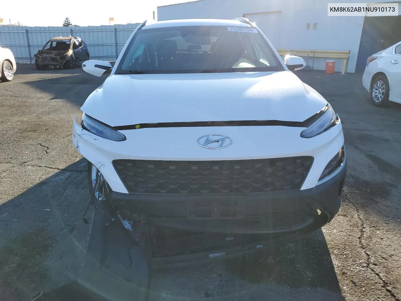 2022 Hyundai Kona Sel VIN: KM8K62AB1NU910173 Lot: 76339134