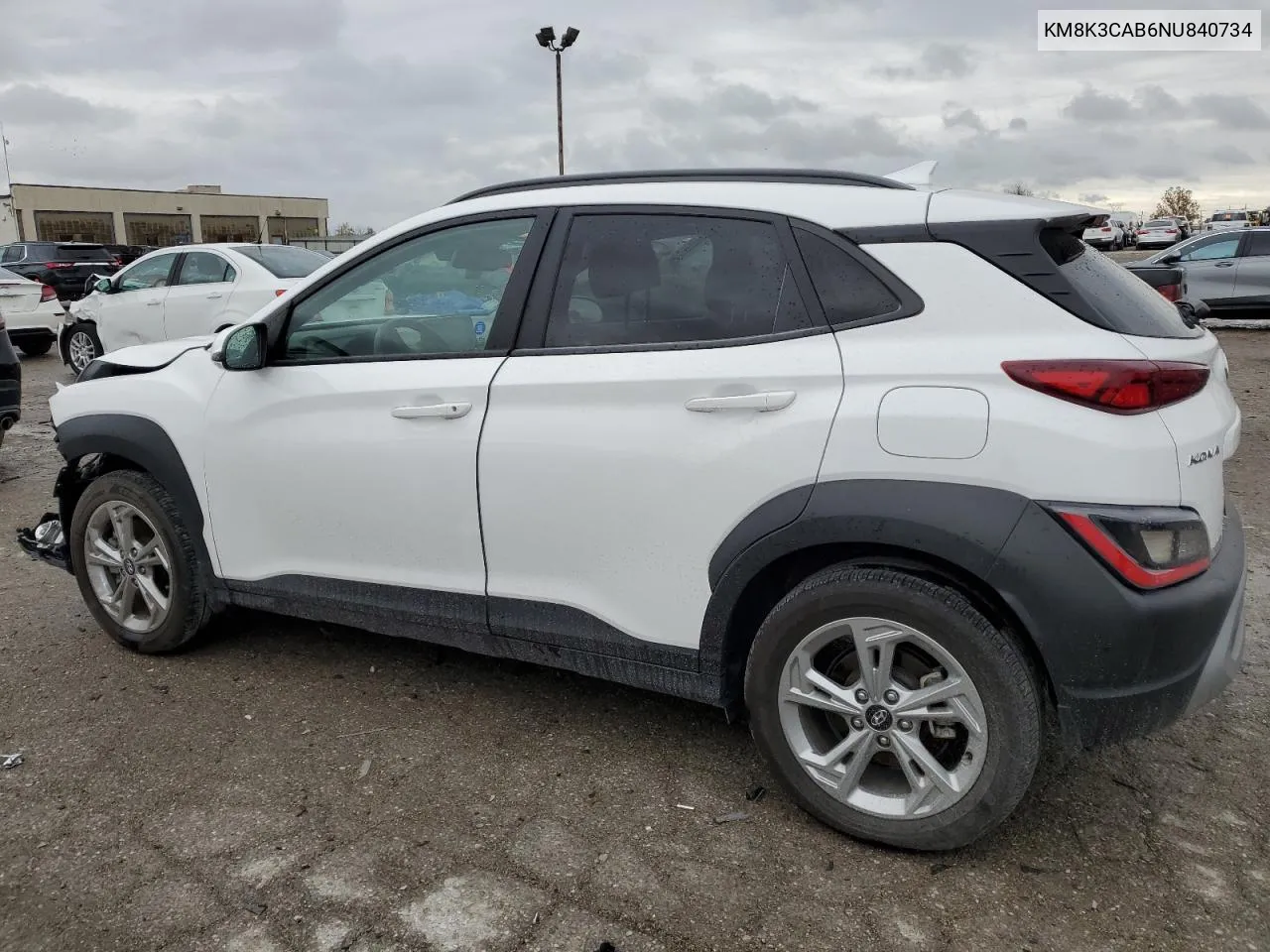 2022 Hyundai Kona Sel VIN: KM8K3CAB6NU840734 Lot: 76874474